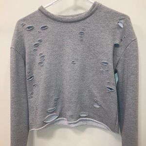 Rue 21, ripped grey sweater, women’s xs